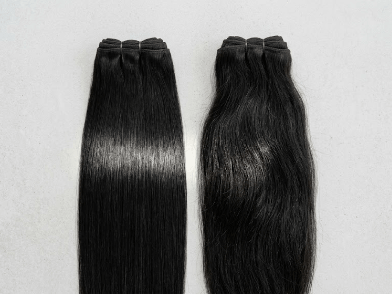 bone straight vs natural straight hair