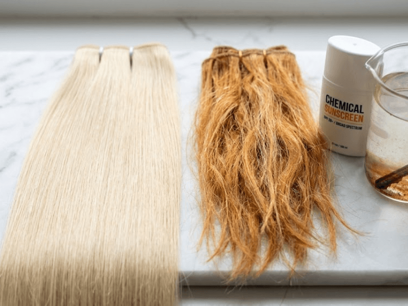 blonde hair extensions turning orange
