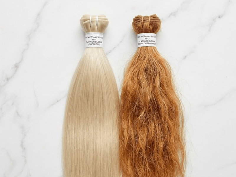 blonde hair extensions turning orange